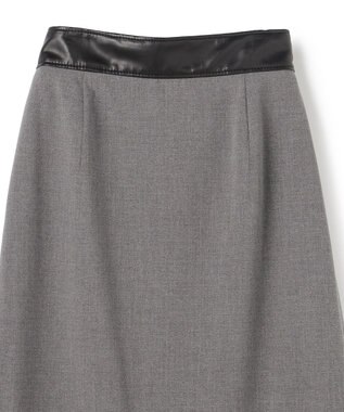 BEIGE， ZEPHYR / レザー切り替え ラップスカート Top Gray