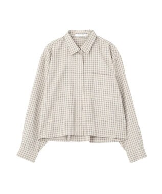 AMERICAN HOLIC ミニチェックショート丈シャツ Ivory