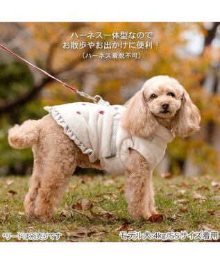 PET PARADISE ペットパラダイス 苺刺繍 アウターハーネス 小型犬 オフホワイト