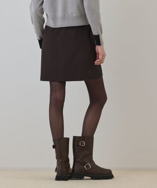 GRACE CONTINENTAL ウールギャバミニスカート ブラウン
