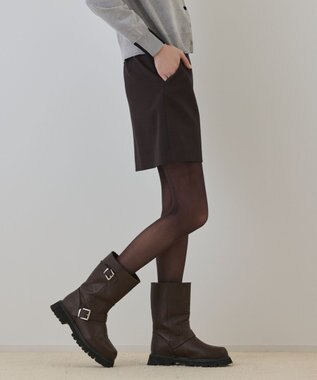 GRACE CONTINENTAL ウールギャバミニスカート ブラウン