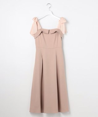 Feroux シアーリボンショルダー ジャンパースカート ピンク系