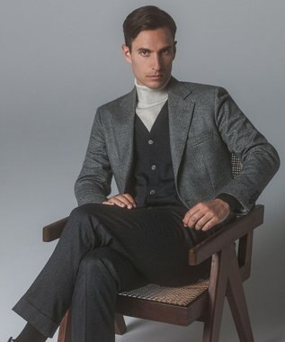 GOTAIRIKU 【保温性/ストレッチ/シワになりにくい】サキソニーストレッチパンツ（ノータック） グレー系8