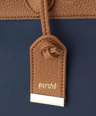 UNBILLION perche ナイロン×ゴートヒネリ金具トートバッグ ネイビー