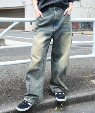 WEGO 【ユニセックス着用ITEM】イージーバレルレッグペインターパンツ デニム淡加工色
