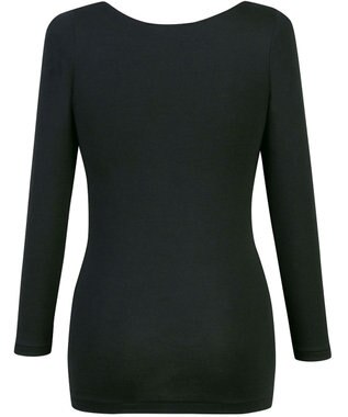 Wing あったかインナー オーガニックコットン混 やわらかくやさしい肌ざわり 【綿の贅沢オーガニック】 綿混 保温性 8分袖 長袖 秋 冬 EL4831ウイング／ワコール ブラック