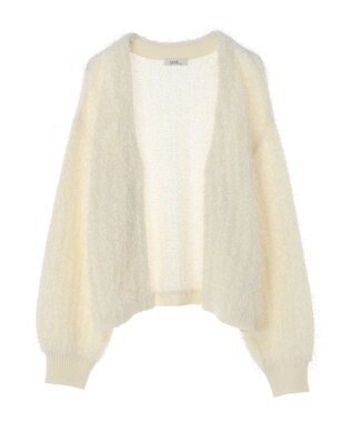 earth music&ecology ふさふさショートカーディガン Ivory