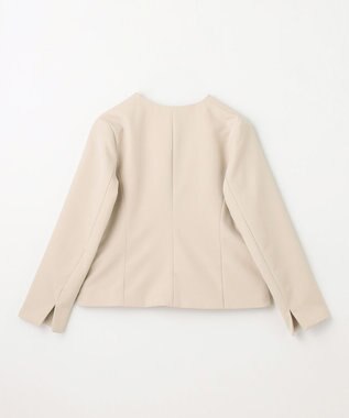 ANY 【WEB限定】ダブルクロスストレッチ Ｖネックノーカラージャケット ベージュ