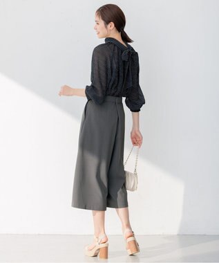 組曲 【前後着用可】サッカードビードットプリント ブラウス ブラック系5