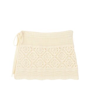 AMERICAN HOLIC クロシェニット巻きスカート Ivory
