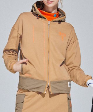 PW CIRCULUS 【WOMEN】裏毛ジップアップフーディー ベージュ系