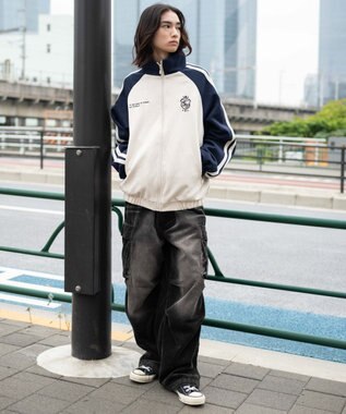 WEGO 【ユニセックス着用ITEM】フェイクスウェードトラックジャケット ネイビー