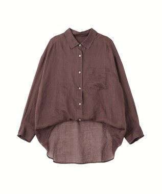 YECCA VECCA 3wayシアーリネンシャツ Brown