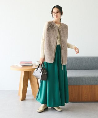 CRAFT STANDARD BOUTIQUE エコファー×ムートンチュニックベスト Mocha