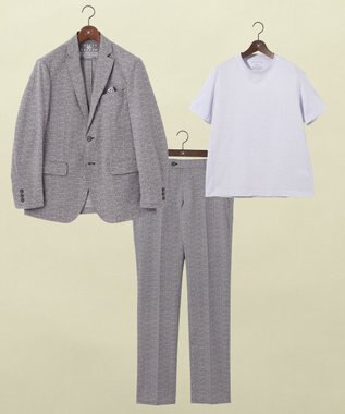 JOSEPH ABBOUD MOUNTAIN 【WEB限定・洗える・ストレッチ・防シワ・速乾】2WAYストレッチサッカー パンツ ライトグレー系