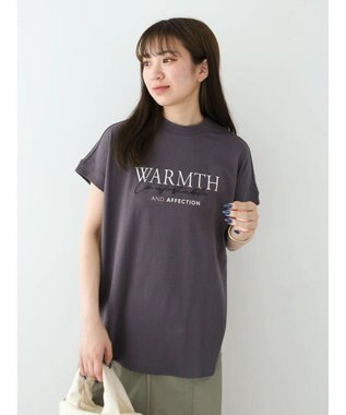 Green Parks フレンチスリーブ筆記体刺繍ロゴプルオーバー Charcoal Gray