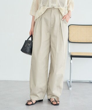 earth music&ecology チノタックパンツ Beige