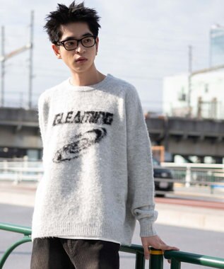 WEGO 【ユニセックス着用ITEM/MLサイズ展開】シャギーグラフィックプルオーバー グレー