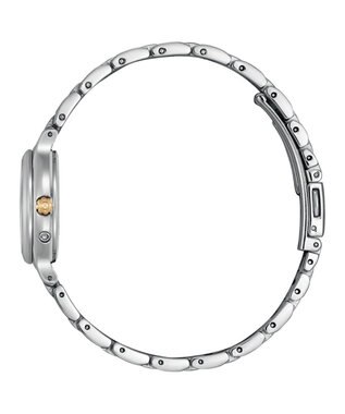 CITIZEN 【ソーラー電波】シンプルで使いやすい 小さめサイズ  秒針・日付つき  レトロクラシカルなテイスト シルバー