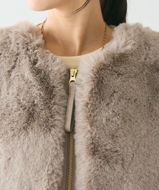 CRAFT STANDARD BOUTIQUE エコファー×ムートンチュニックベスト Mocha