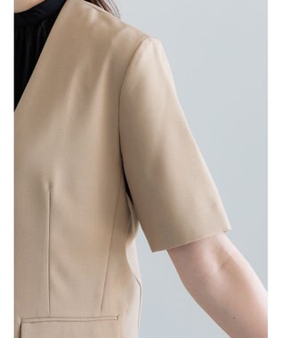 Te chichi 麻調Yカラージャケット ベージュ