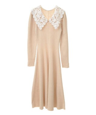 earth music&ecology 襟レースニットワンピース Ivory