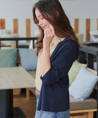 Tiaclasse L 【UVケア・接触冷感】“やみつき”ショートパーカー ネイビー