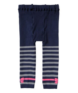 MIKI HOUSE HOT BISCUITS 【80-120cm】 ボーダー柄 レギンス 紺