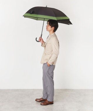 MOONBAT ポロ ラルフ ローレン (POLO RALPH LAUREN)  メンズ 長傘 雨傘 ロゴ刺繍 ボタンジャンプ ワンタッチ ブラック