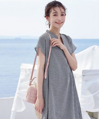 Tiaclasse  【ストラップ付き】編みこみミニバゲットバッグ ピンク