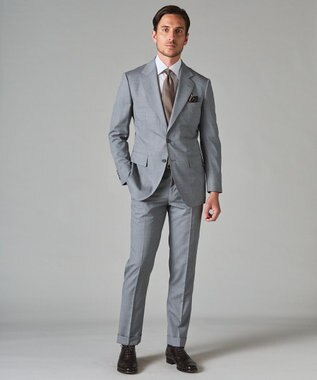 GOTAIRIKU 【形態安定】PREMIUMPLEATS_セミワイドカラー 通年ドレスシャツ（ストライプ） ライトグレー系1