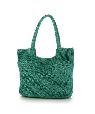 UNBILLION カシュカシュ cachecache / メタリックコード柄編みトートバッグ グリーン