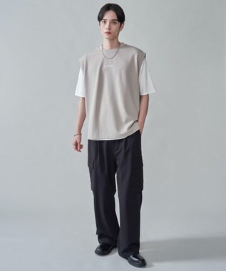 WEGO 【２点セット/ベスト×Tシャツ】アンサンブルベスト（SS） ライトベージュ