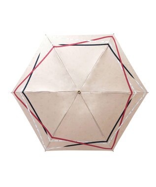 MOONBAT ランバン オン ブルー (LANVIN en Blue) 折りたたみ傘 サテンプリント ロゴアーチ ベージュ