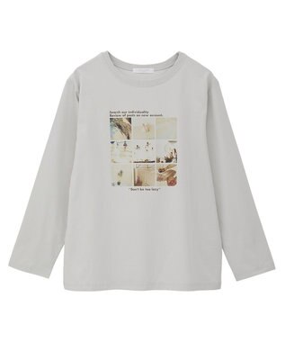 Green Parks 分割フォト長袖Ｔシャツ Gray