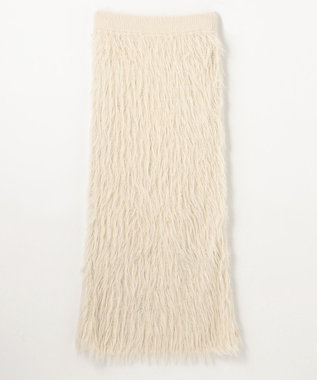 NAVE 【ReNAVE・洗える】メルティーシャギーニット スカート ホワイト系