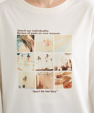 Green Parks 分割フォト長袖Ｔシャツ Off White