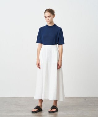 ATON RECYCLED FRESCA COTTON | ハーフスリーブプルオーバー NAVY