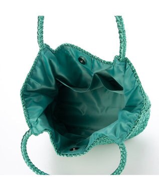 UNBILLION カシュカシュ cachecache / メタリックコード柄編みトートバッグ グリーン