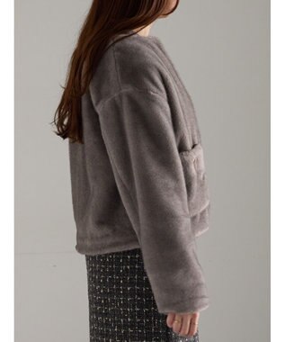 Te chichi グラデーションファーノーカラージャケット《2025winter catalog item》 グレー