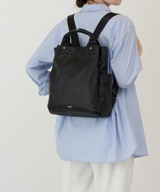 russet ＜約10リットル/690g＞2ハンドルレザーリュックサック(SF-259) Black