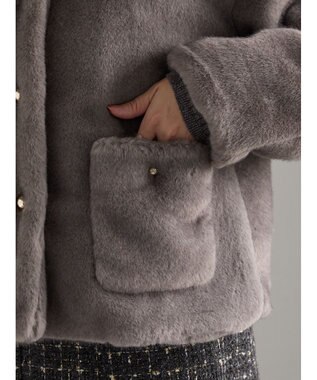 Te chichi グラデーションファーノーカラージャケット《2025winter catalog item》 グレー