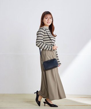 Tiaclasse 【洗える】ハイネックニットプルオーバー ボーダー