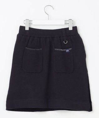 23区GOLF セットアップ可【WOMEN】ストレッチモール ニット スカート ネイビー系