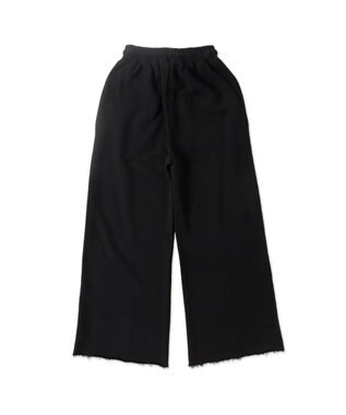 WEGO 【ウエストゴム】ヴィンテージウォッシュスウェットワイドパンツ ブラック