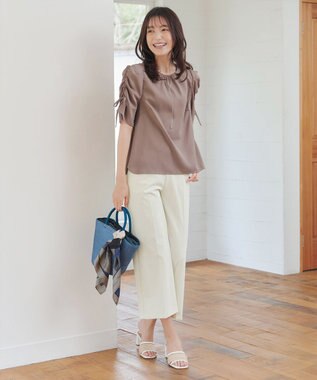 Tiaclasse 【日本製・洗える・接触冷感・吸水速乾・UVカット】サーラドライ・ワイドパンツ オフホワイト