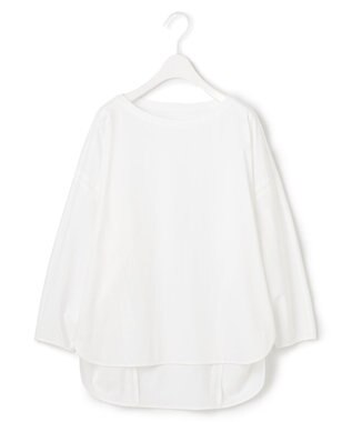 ICB 【洗える】タイプライタージャージー 8分袖ドルマンスリーブカットソー オフホワイト系