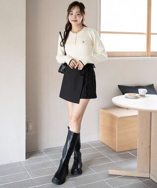 WEGO 【WEB限定/25年秋冬新作】別注USPOLOヘンリーネックニットPO ホワイトアイボリー