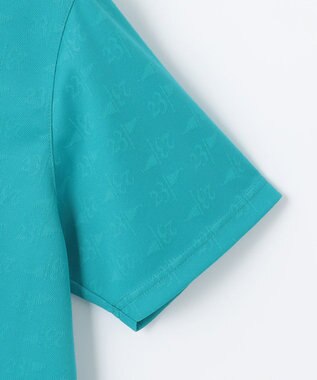 23区GOLF 【MEN】【吸水速乾・UVケア】ロゴジャガード 半袖ポロシャツ ターコイズブルー系