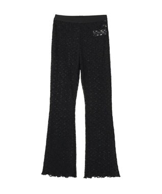 earth music&ecology レースフレアパンツ Black
